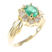 K18YG エメラルドリング