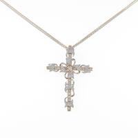 K18PG／K18WG クロス ダイヤモンドネックレス