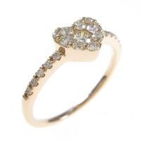 K18PG ハート ダイヤモンドリング