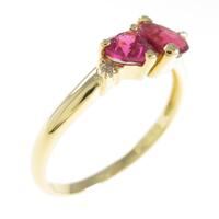 K18YG ハート トルマリンリング