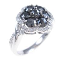 K14WG フラワー ダイヤモンドリング