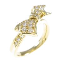 K18YG リボン ダイヤモンドリング