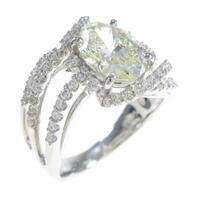 プラチナダイヤモンドリング 1．501ct・LY・SI2・オーバルカット