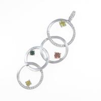 18KWG カラーストーンペンダント