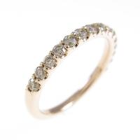 K18PG ハーフエタニティ ダイヤモンドピンキーリング