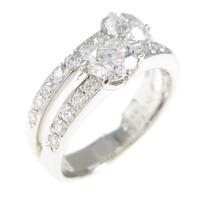 プラチナダイヤモンドリング 0．442ct・0．424ctF・SI1・EXT