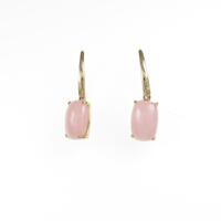 K10YG ローズクオーツピアス