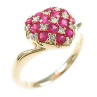 K18YG ハート ルビーリング