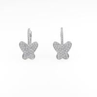 750WG バタフライ ダイヤモンドピアス