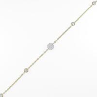 K18YG／K18WG フラワー ダイヤモンドブレスレット