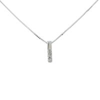 K14WG スリーストーン ダイヤモンドネックレス