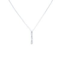 K18WG スリーストーン ダイヤモンドネックレス