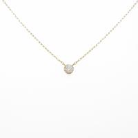 K18YG ソリティア ダイヤモンドネックレス