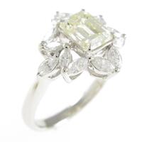 プラチナダイヤモンドリング 1．120ct・VLY・SI2・エメラルドカット