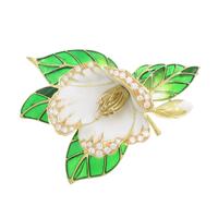 ナカジマ クニオ フラワー エナメルブローチ