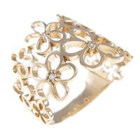 K18PG フラワー ダイヤモンドリング