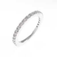 K18WG ハーフエタニティ ダイヤモンドピンキーリング