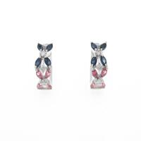 K18WG カラーストーンピアス