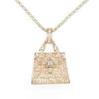 K18YG バッグ ダイヤモンドネックレス