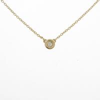 750YG ソリティア ダイヤモンドネックレス