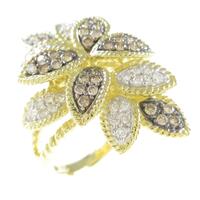 750スリーカラー リーフ ダイヤモンドリング