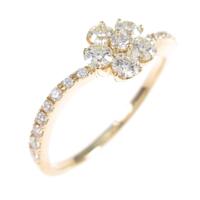 K18YG フラワー ダイヤモンドリング