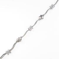 750WG フラワー ダイヤモンドブレスレット