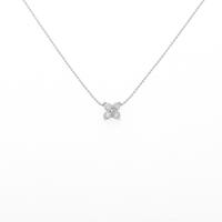 K18WG フラワー ダイヤモンドネックレス