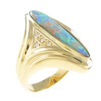 K18YG ボルダーオパールリング