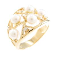 K18YG アコヤパールリング