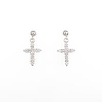 PT クロス ダイヤモンドピアス