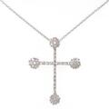 K18WG クロス ダイヤモンドネックレス
