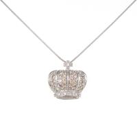 K18WG クラウン ダイヤモンドネックレス