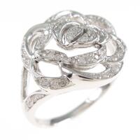 K18WG ローズ ダイヤモンドリング