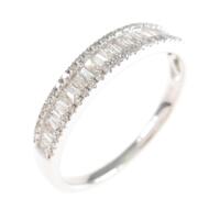 K18WG ハーフエタニティ ダイヤモンドリング