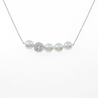 K18WG シロチョウパールネックレス