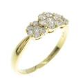 K18YG フラワー ダイヤモンドリング