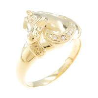 【新品】K18YG ホース ダイヤモンドリング