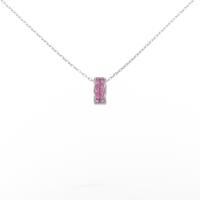 K18WG ピンクサファイヤネックレス