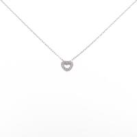K18WG ハート ダイヤモンドネックレス