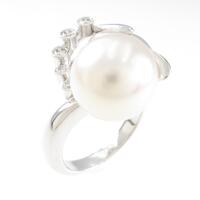 K18WG シロチョウパールリング