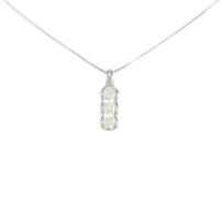 K18WG スリーストーン ダイヤモンドネックレス