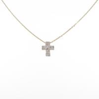 K18YG クロス ダイヤモンドネックレス