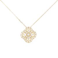 【リメイク】K18YG フラワー ダイヤモンドネックレス