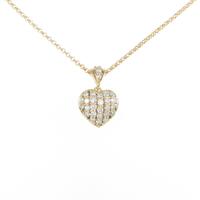 K18YG ハート ダイヤモンドネックレス