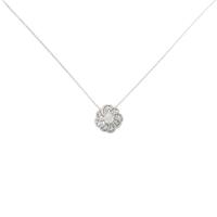 K18WG フラワー ダイヤモンドネックレス