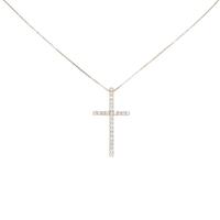 K18PG クロス ダイヤモンドネックレス