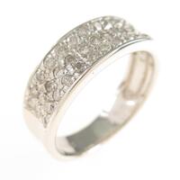 K18WG パヴェ ハーフエタニティ ダイヤモンドリング