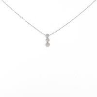 K18WG スリーストーン ダイヤモンドネックレス