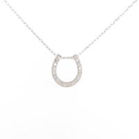 K18WG ホースシュー ダイヤモンドネックレス